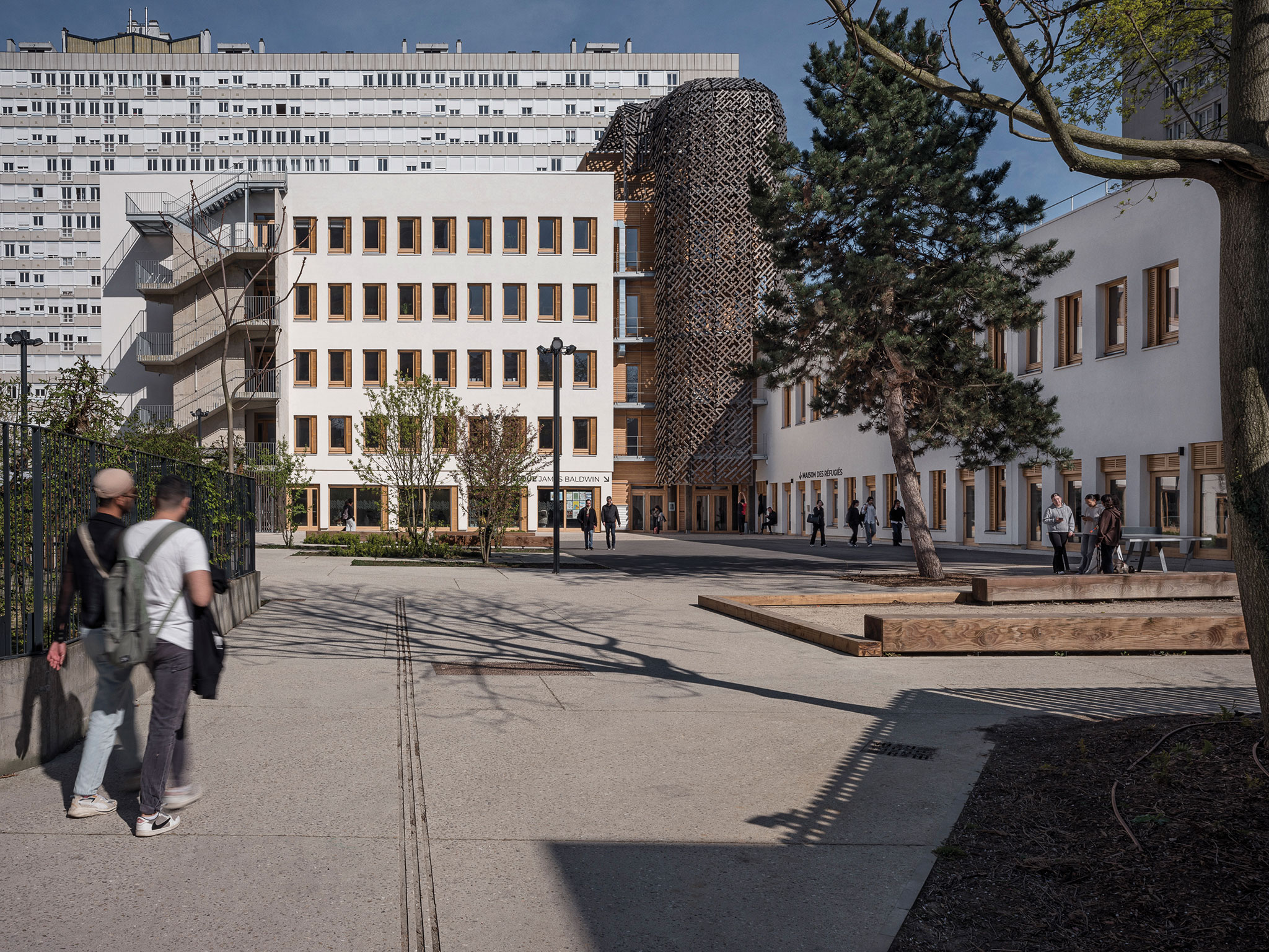 James Baldwin Media Library & Refugee House by associer. Photograph by Pierre-Yves Brunaud.