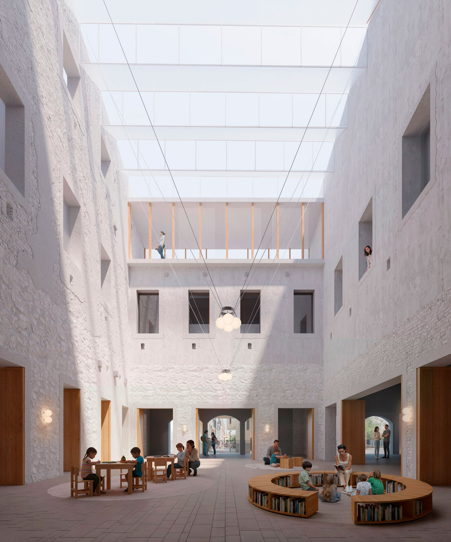 Renovate the former Hospital de la Santa Creu in Barcelona. Render by BAAS and h3o architects.