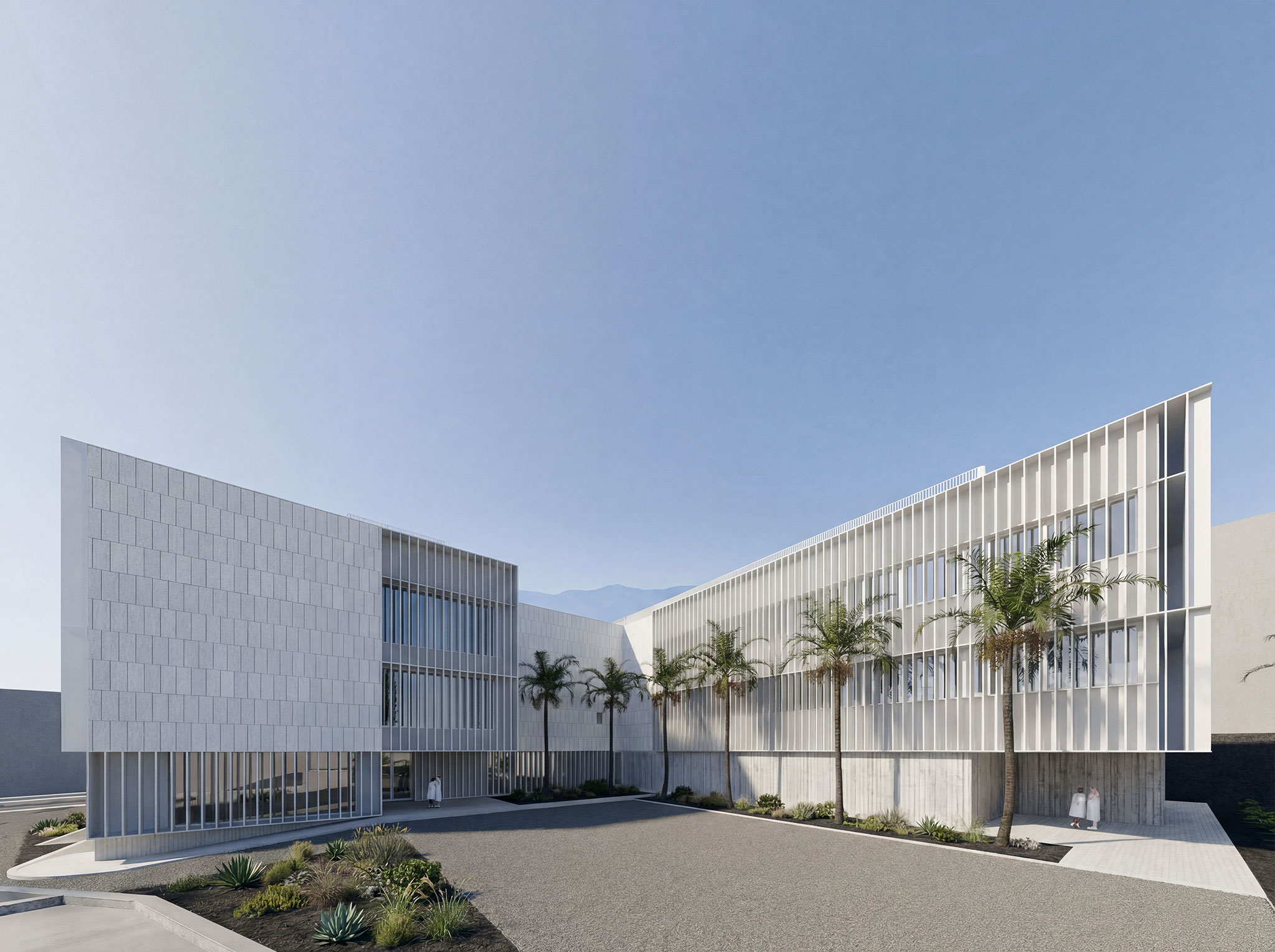 Rendering. Advanced Research and Laboratories Building by ORBAICETA ALDABA and COR.