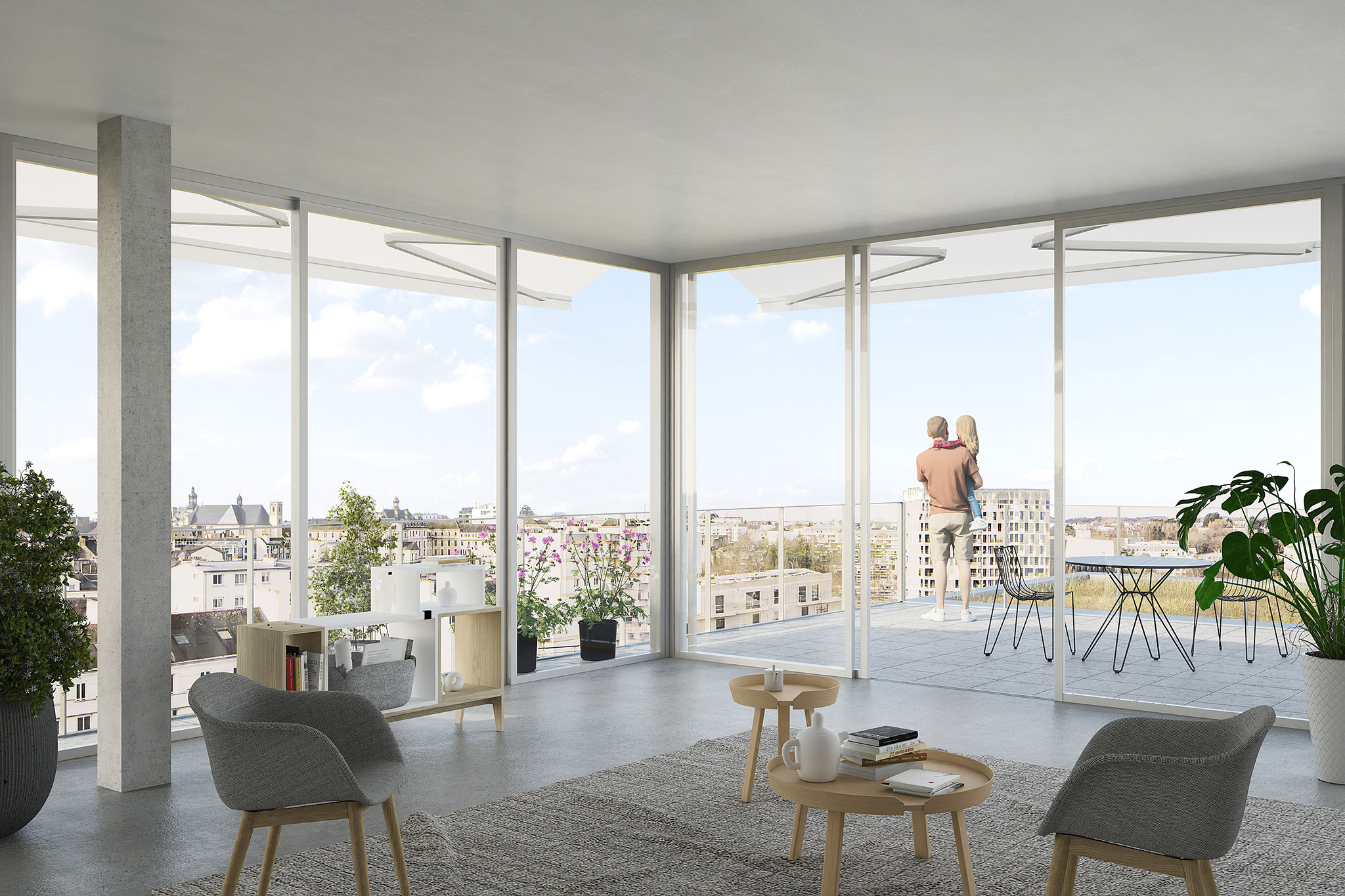 Visualización por Gwénaël Gosh. Transformación del «Cité Administrative» por Lacaton & Vassal y Emmanuelle Delage. 