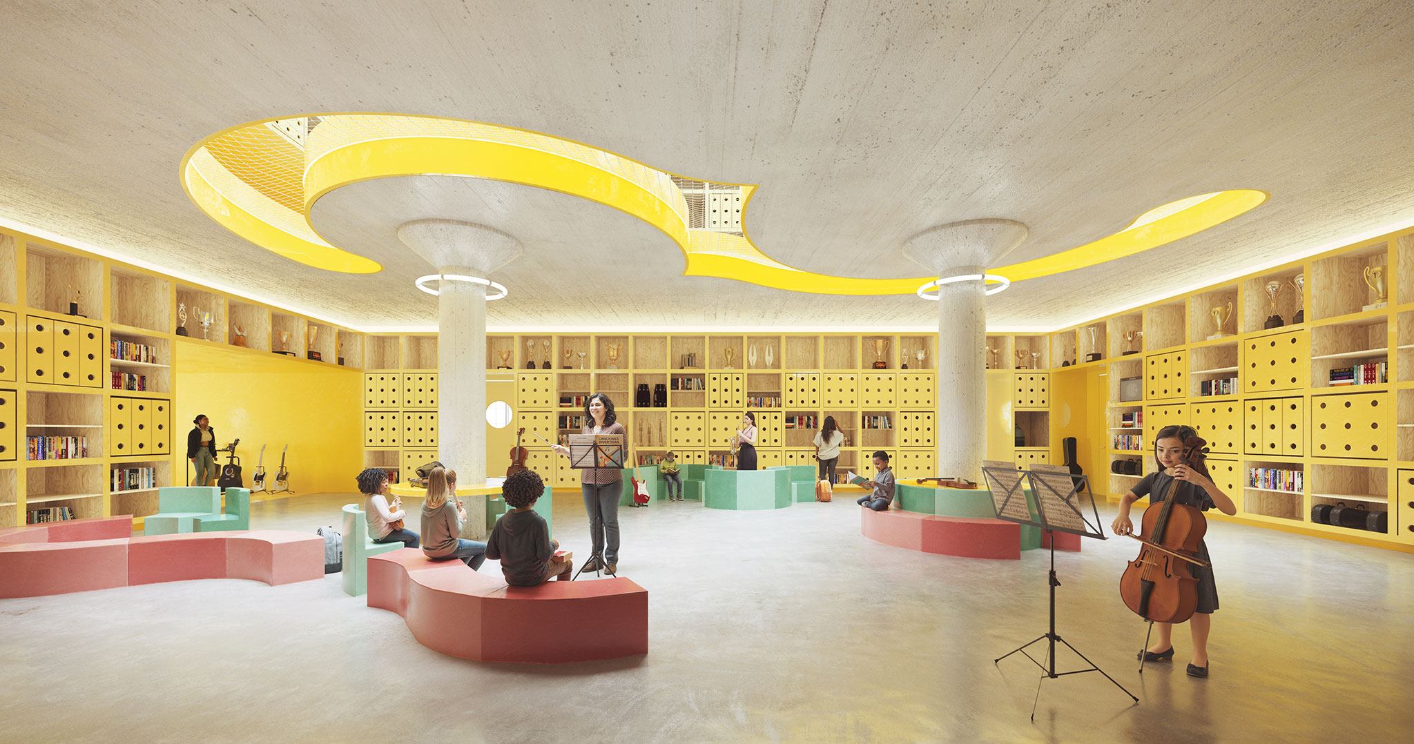 The Frank Liu Jr. Academy of Music and Arts, by OMA. Rendering by OMA --- La Academia de música y artes Frank Liu Jr., por OMA. Visualización por OMA