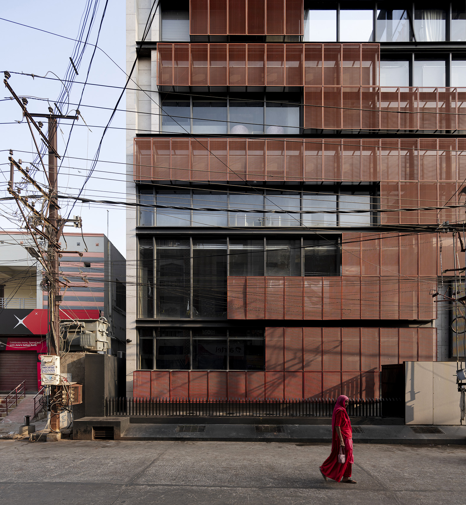 "Screened Spaces" by Studio UF+O. Photograph by Vivek Eadara
