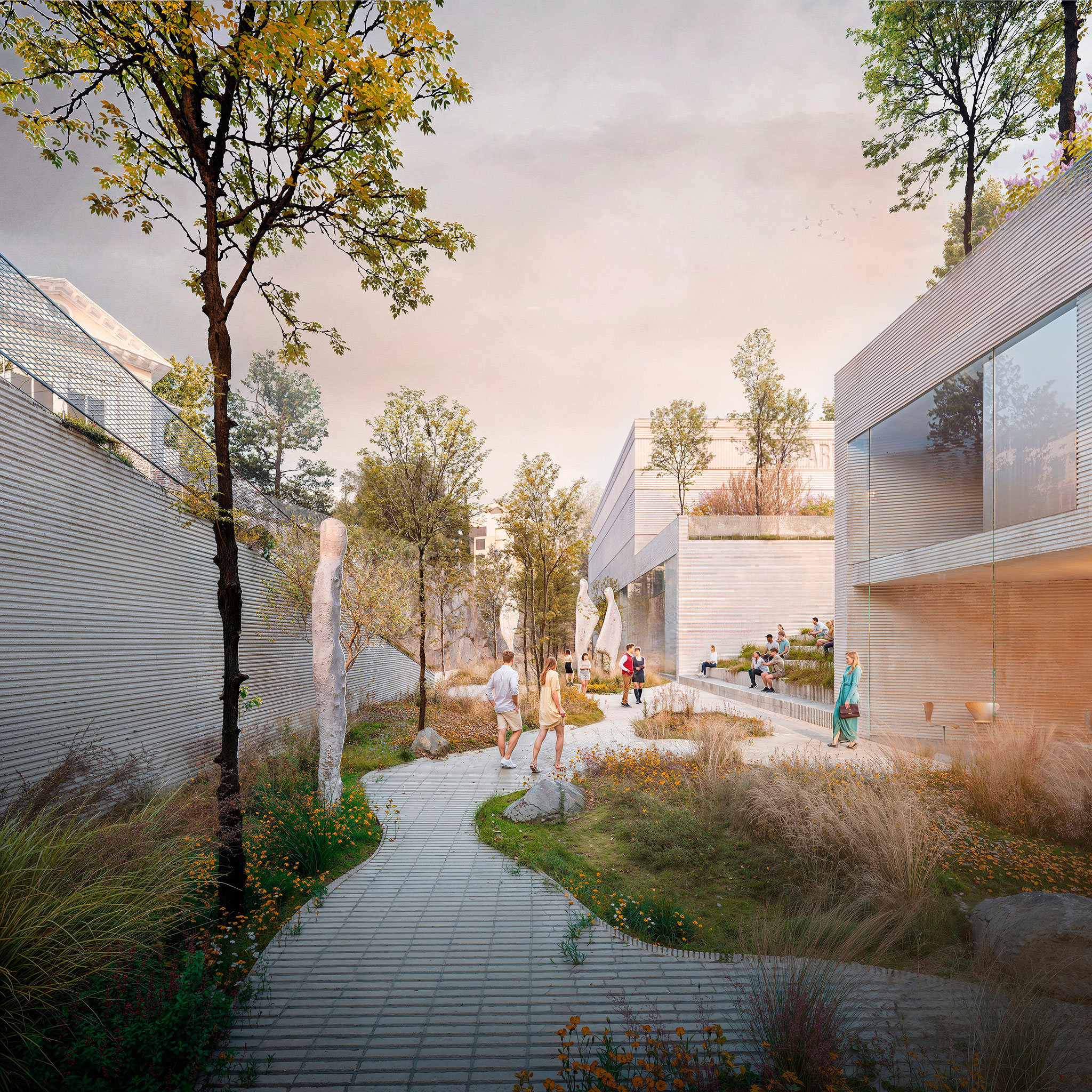 Rendering. "Ground of Descent" by UNFORMED DESIGN.