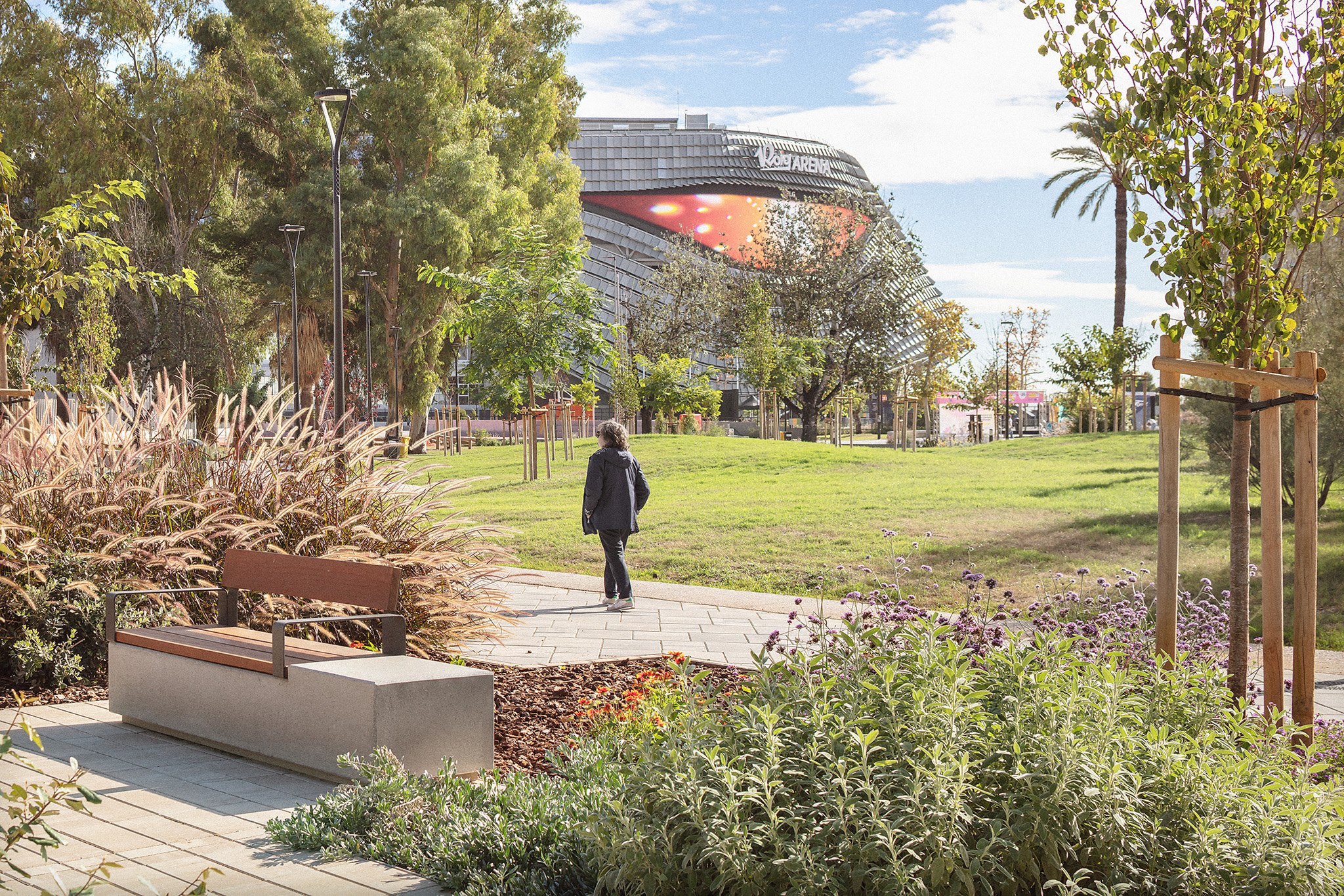 Parque Roig Arena por Gustavo Marina Paisajistas. Fotografía por Milena Villalba.