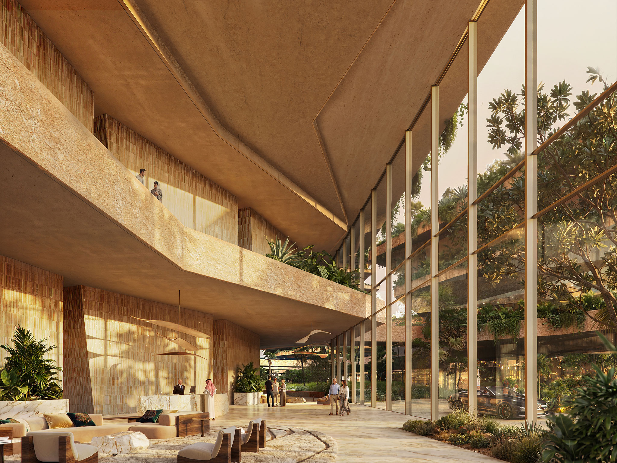 View of the lobby of the Riymar Towers, courtesy of Riymar Real Estate and Malcolm Reading Consultants. Rendering by JSWD.