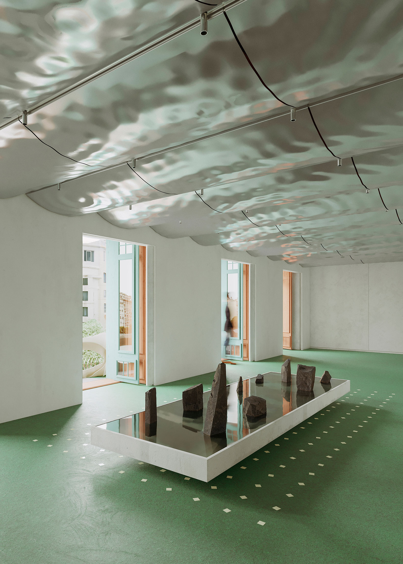 Second floor of Casa Batlló. Intervention by Mesura. Rendering by Ethandeclerk.