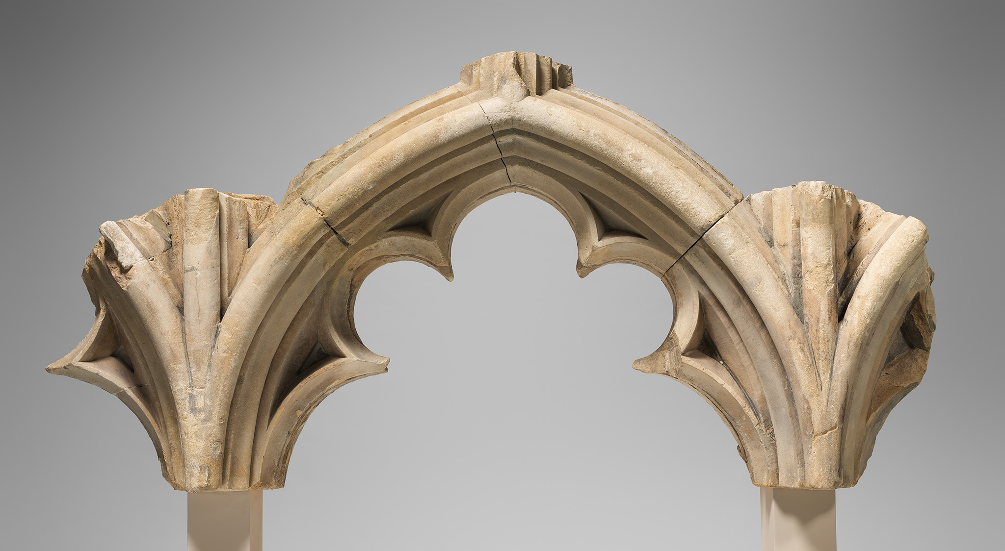Tracery Arcade from the Great South Window of Canterbury Cathedral ca. 1426–1435. Design perhaps by Master Mason Stephen Lote, fl. 1381, d. 1417/18 and/or Master Mason Thomas Mapilton, fl. 1408-38. Image courtesy of The Metropolitan Museum of Art.