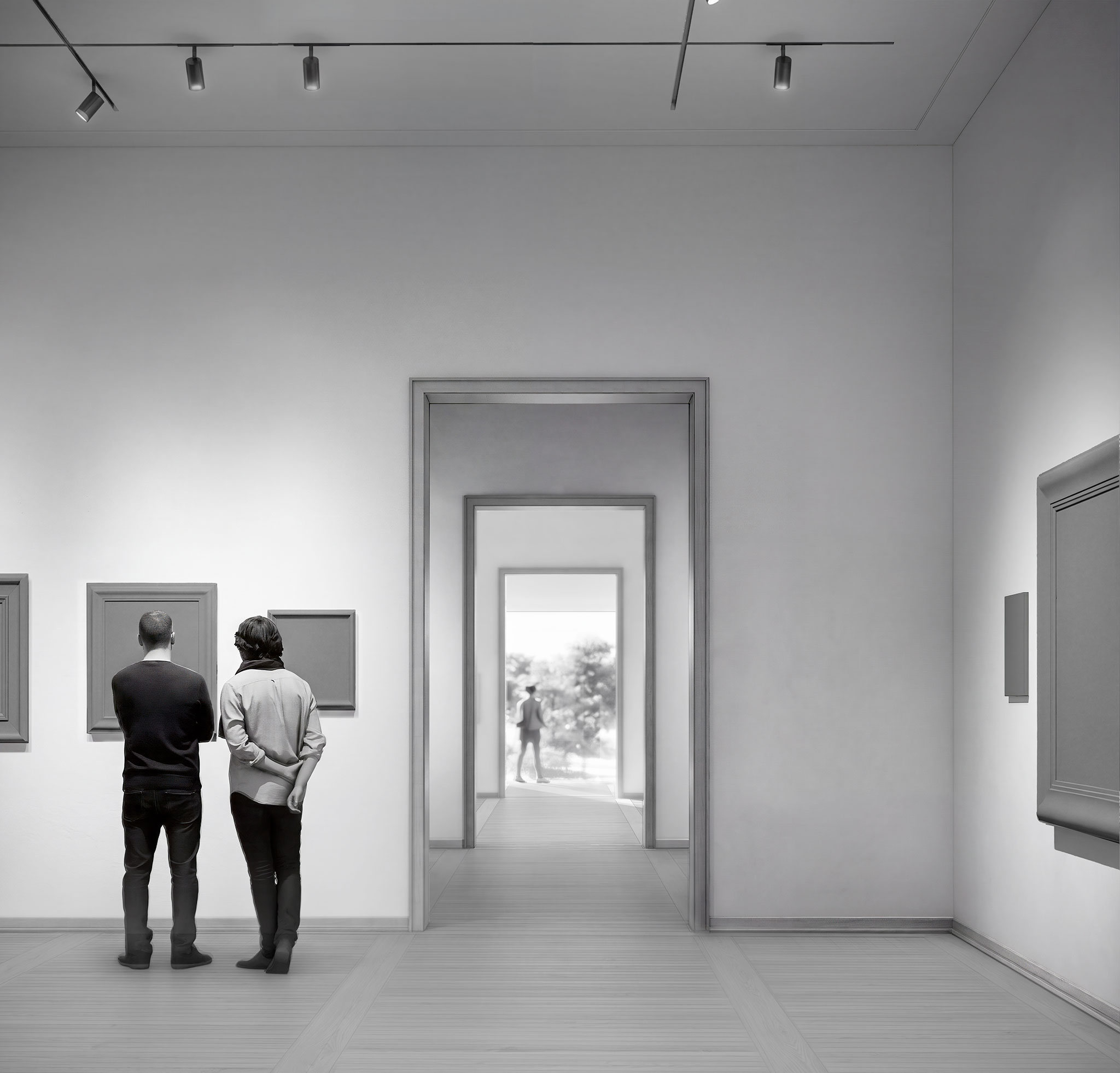 Gallery View. Design for the new Aso O. Tavitian wing by Selldorf Architects. Rendering by Selldorf Architects.