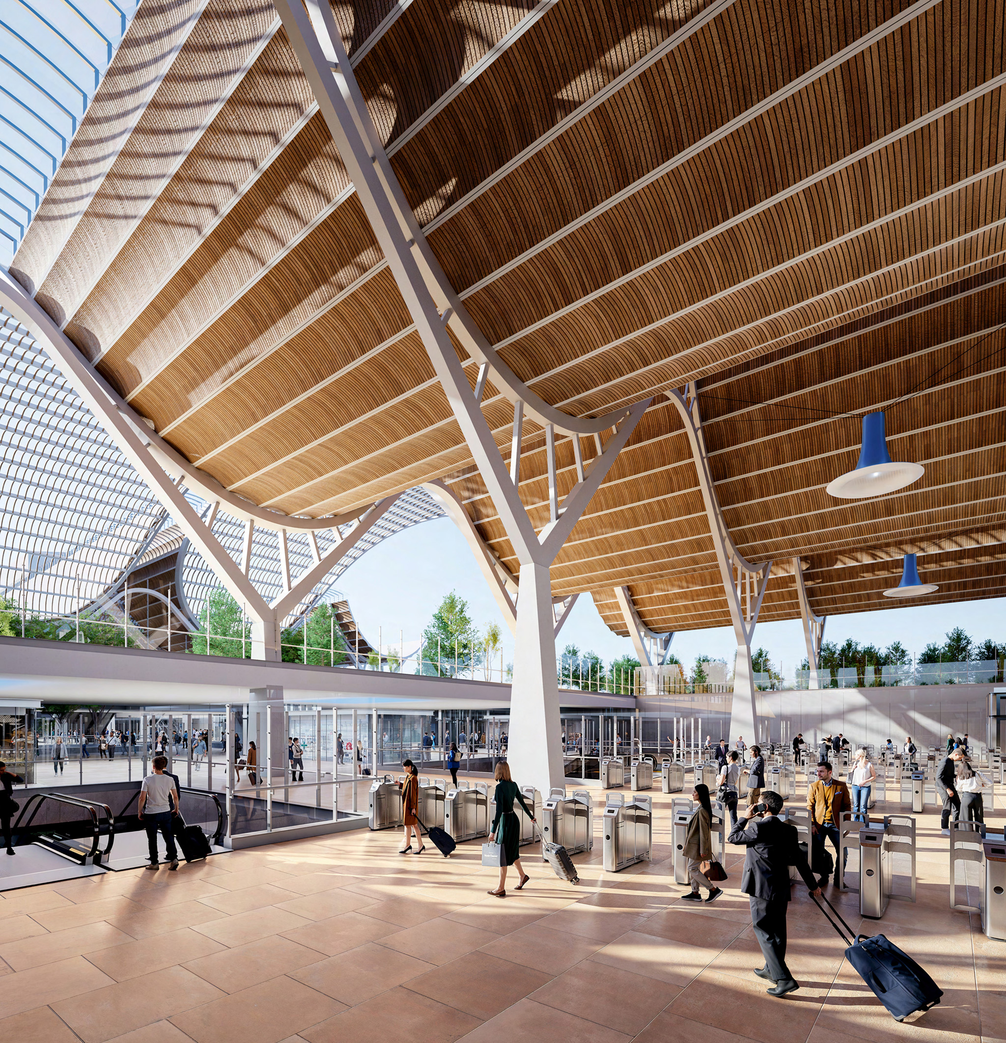 Visualización. Nueva Estación Central de Valencia por RSHP, ERRE y Sener.