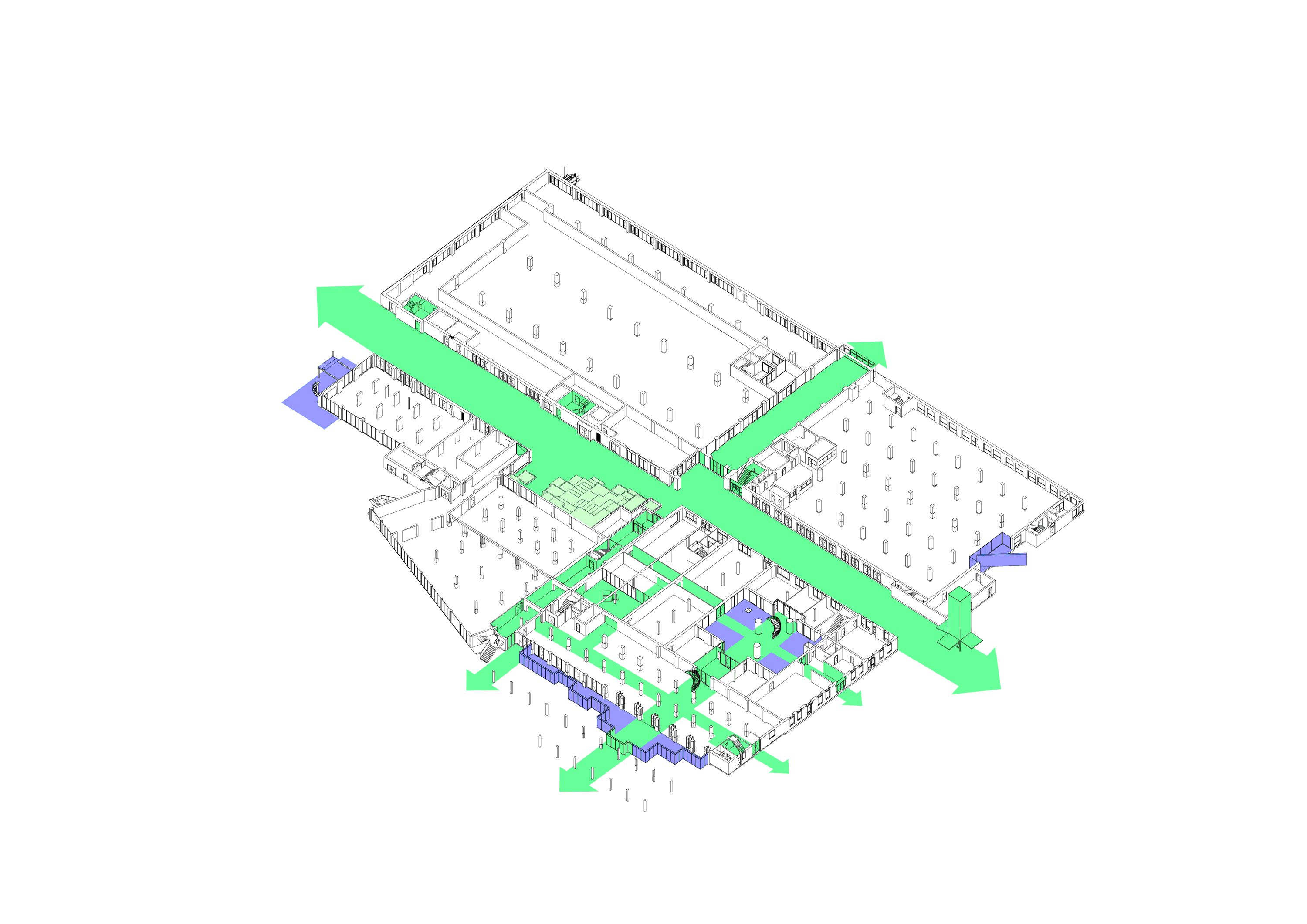 Axonometric sequence. "Niemeyer" by Studioninedots.