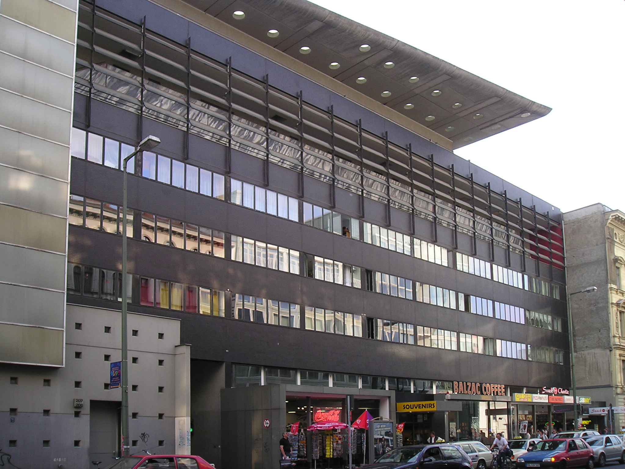 The Checkpoint Charlie housing complex at Friedrichstrasse 207–208, Berlin, designed as part of IBA Berlin by OMA, with contributions from Elias Zeggelis and Rem Koolhaas. Photograph by Gunnar Klack. CCC