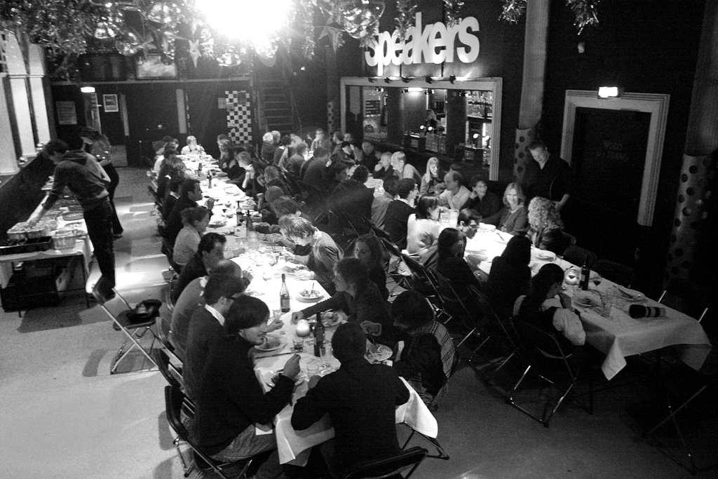 Cena de Navidad en Speakers. Fotografía por Mecanoo People.