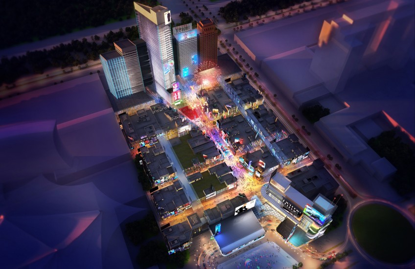 Recreación de Las Vegas Sands del futuro Eurovegas simulando la plaza de Times Square de Nueva York.