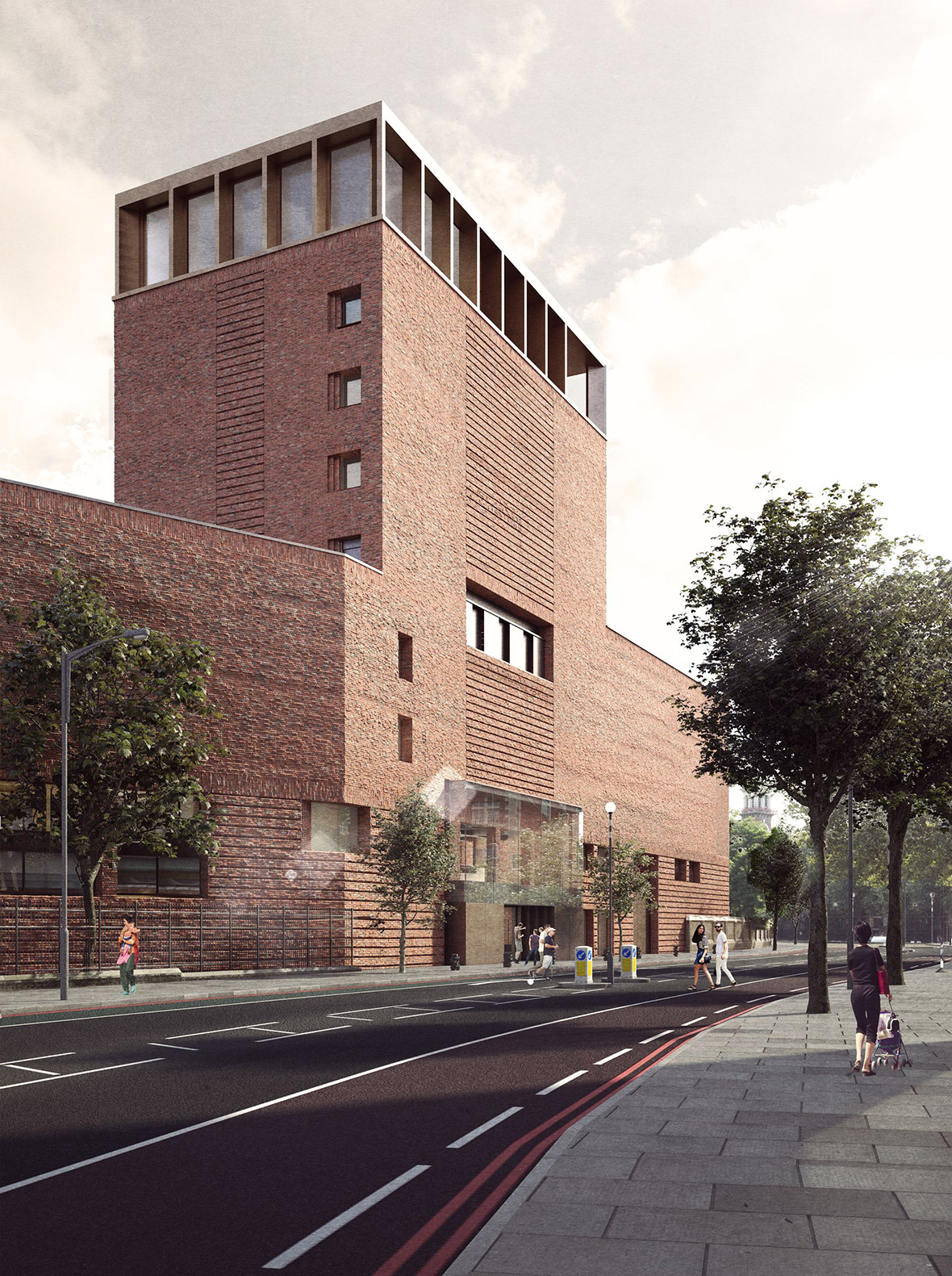 New library building from Lambeth Palace Road by Wright & Wright