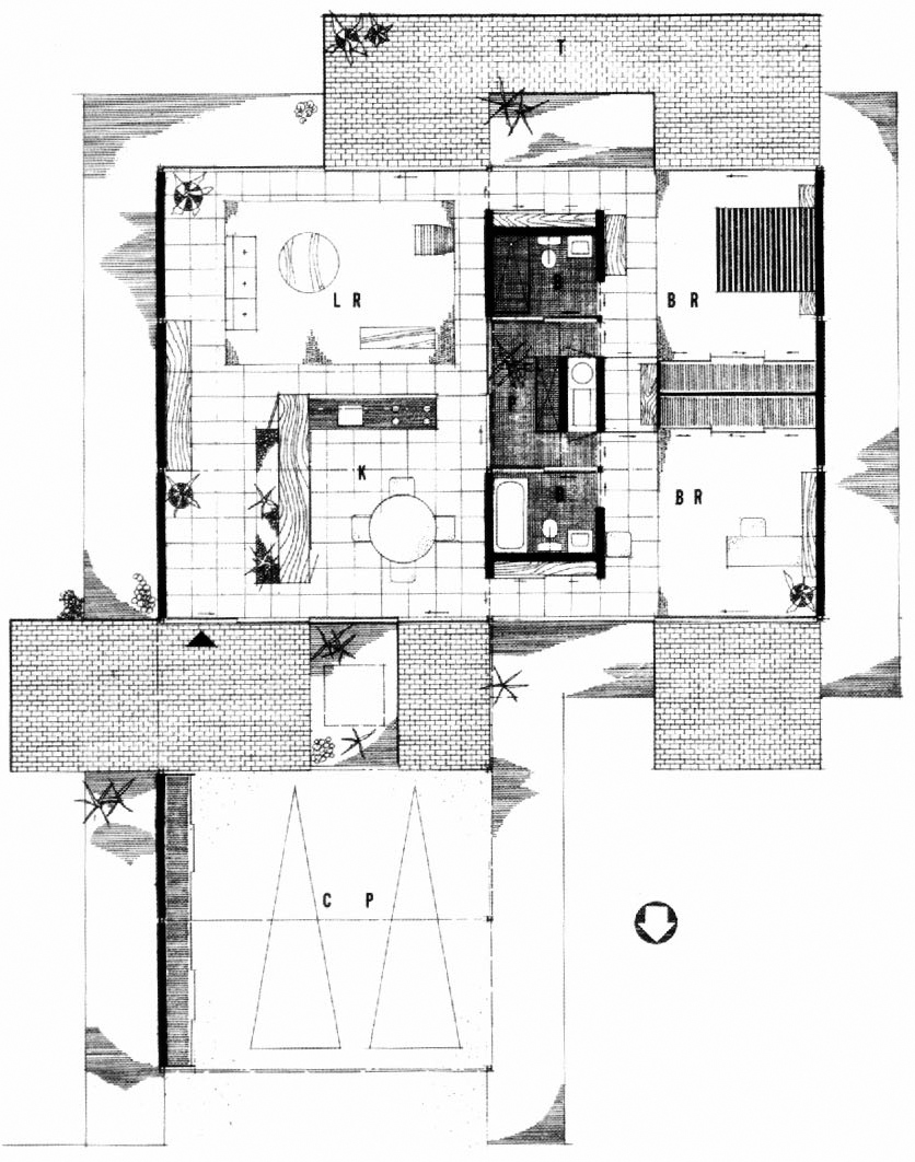 case study house 22 floor plan