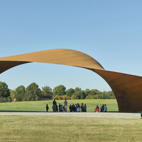 Weightless presence faces the landscape. Luther George Park