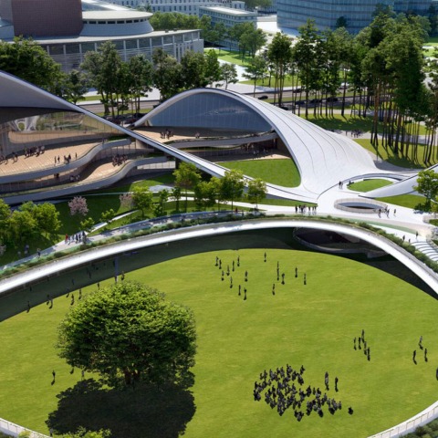 An embrace of the city. Jiaxing Civic Center by MAD Architects