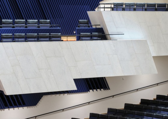 Alvar Aalto's Finlandia Hall renovated by Arkkitehdit NRT. Photograph by Tuomas Uusheimo