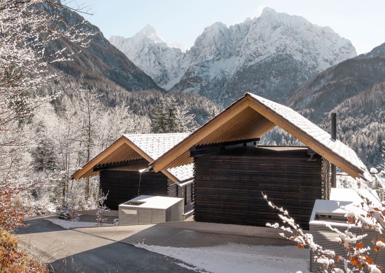 Twin Alpine Houses by Dekleva Gregoric Architects. Photography by Ana Skobe