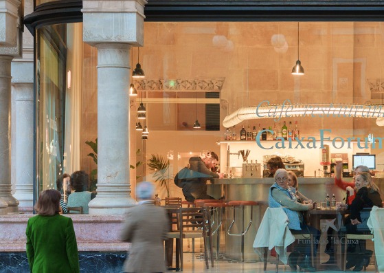 CaixaForum Palma Café renovation by VIVIM Studio. Photograph by Joan Guillamat Castells