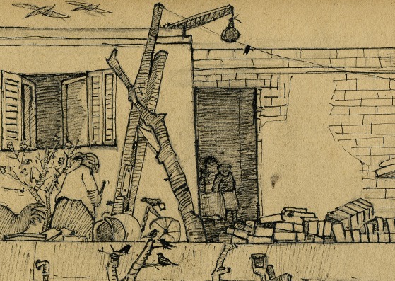 José Gurvich. The First Shoots. Ink, 15.5 × 23.5 cm, 1957 José Gurvich. The First Shoots. Ink, 15.5 × 23.5 cm, 1957