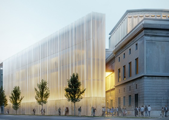 Rendering. Augsburg State Theatre by HENN. Image by Kleines Haus