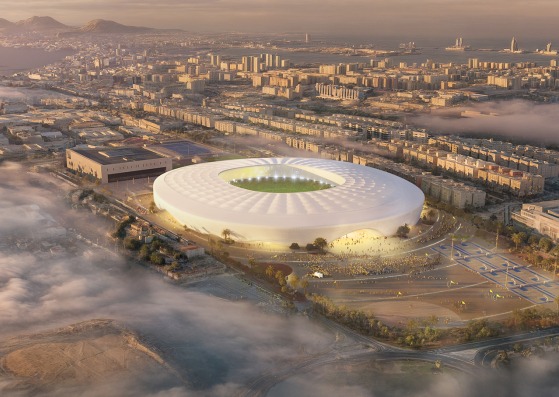 Estadio de Gran Canaria, La Nube por L35 Architects y Estudio 0710. Visualización por L35 Architects