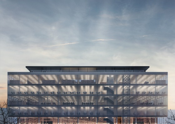 Visualización del alzado desde el exterior. Biblioteca Regional en Varna por Architects for Urbanity. Imagen © Architects for Urbanity