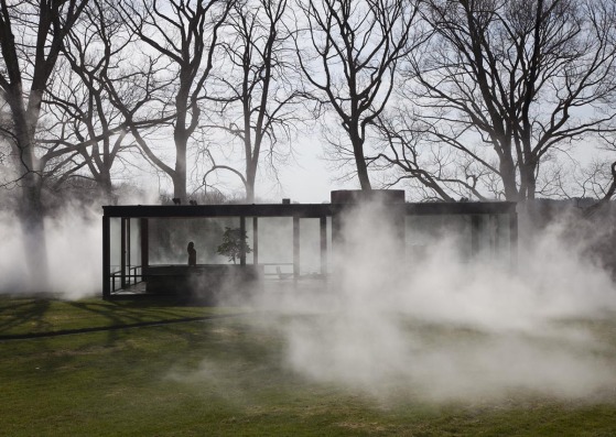 Veil by Fujiko Nakaya at the Glass House, image courtesy of the Glass House. Photography © Richard Barnes, 2014