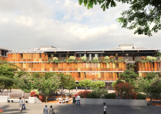 Administrative center of Saint-Pierre by IDOM. Rendering by IDOM