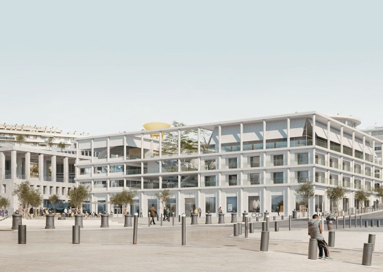 The future IMVT will be almost attached to the Porte d'Aix. Mediterranean Institute of Cities and Territories in Marseille by NP2F Architectes. Image courtesy of NP2F Architectes