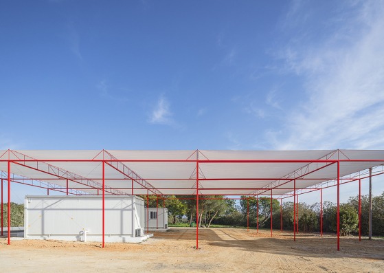 Berries Los Mimbrales Welcome Center for Temporary Workers by Héctor Fernández Elorza. Photograph by Montse Zamorano