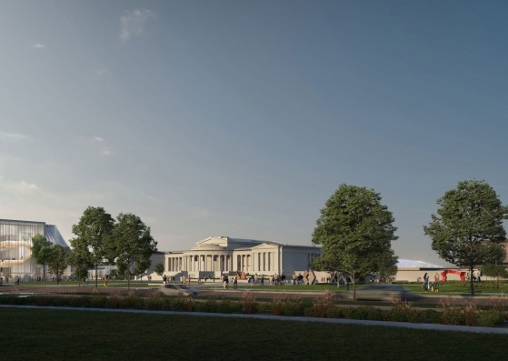 Vista desde Elmwood Avenue hacia el campus mirando hacia el noreste. Buffalo Albright-Knox-Gundlach Art Museum by OMA. Image  by Brick Visuals, courtesy of OMA