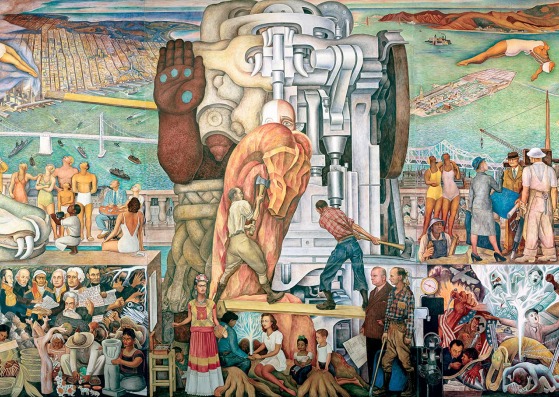 Diego Rivera, El matrimonio de la expresión artística del norte y del sur en este continente (Unidad panamericana), 1940. © Banco de México Diego Rivera y Frieda Kahlo Museums Trust, México D.F. / Artist Rights Society (ARS), Nueva York. Imagen: cortesía del City College de San Francisco. Cortesía de SFMOMA y CCSF