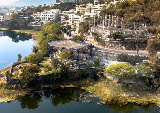 Vista aérea del parque Udaan por Studio Saar. Fotografía de Ankit Jain.