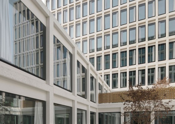 Near the completion of Europaallee 'Site D' by Wiel Arets Architects - WAA. Photograph courtesy of WAA