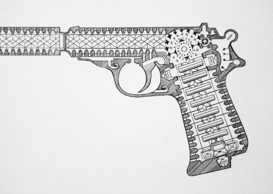 Detalle. XII -Walther PPK silencieux-: 30x56cm. 2011