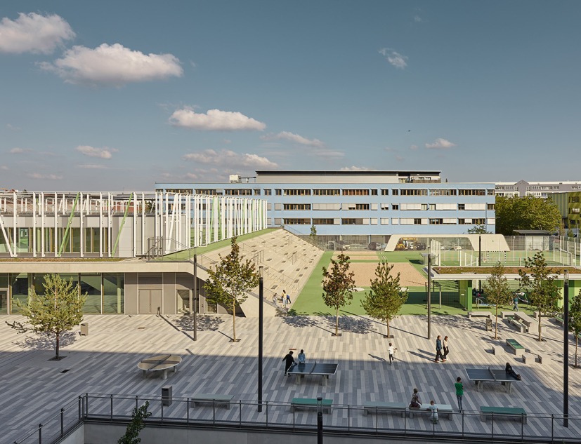 Municipal Thomas Mann High School by h4a Gessert + Randecker Architekten . Photograph by Zooey Braun