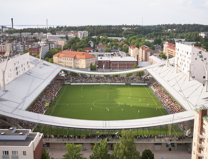 Estadio Tammela por JKMM Architects. Fotografía por Tuomas Uusheimo