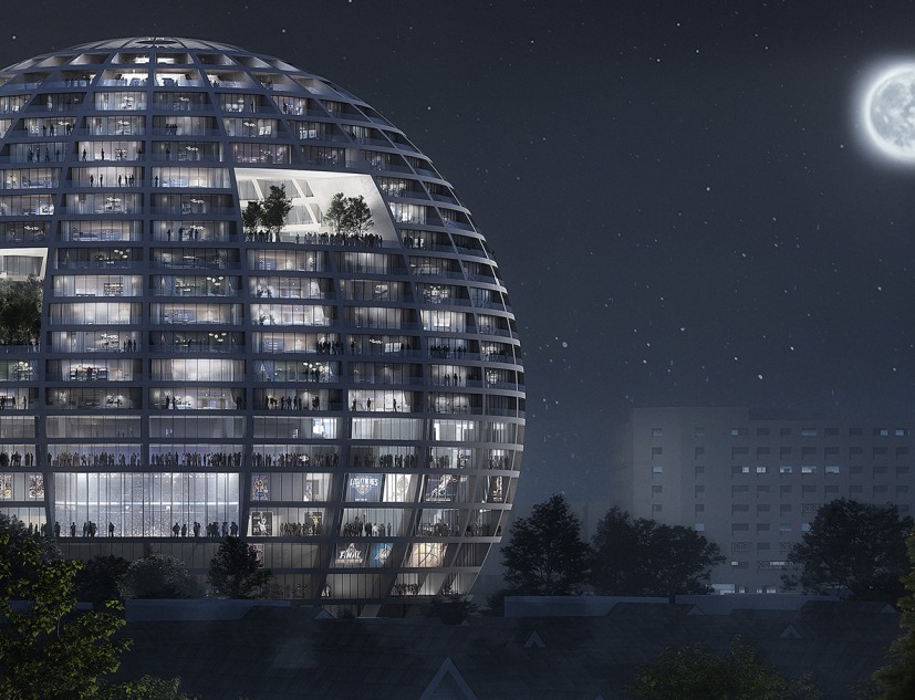 Rendering. The Grand Ballroom in Tirana by MVRDV
