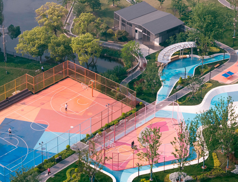 Huachiao Vibrant Sports Park by SoBA. Photograph by Holi 