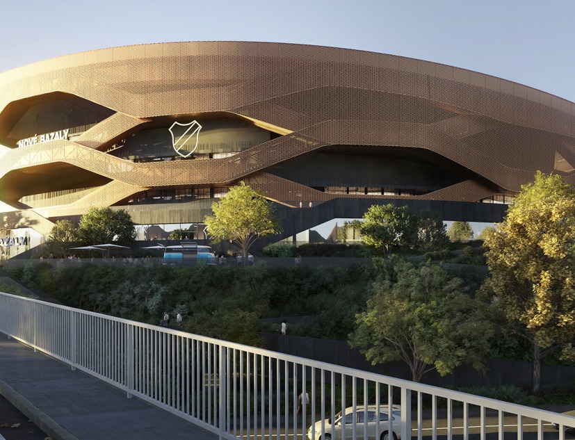 Estadio Nové Bazaly por L35 Architects. Visualización por L35 Architects