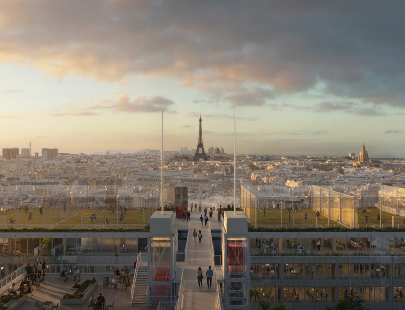 Montparnasse Commercial Centre and CIT Tower by Renzo Piano Building Workshop. Rendering by Renzo Piano Building Workshop 