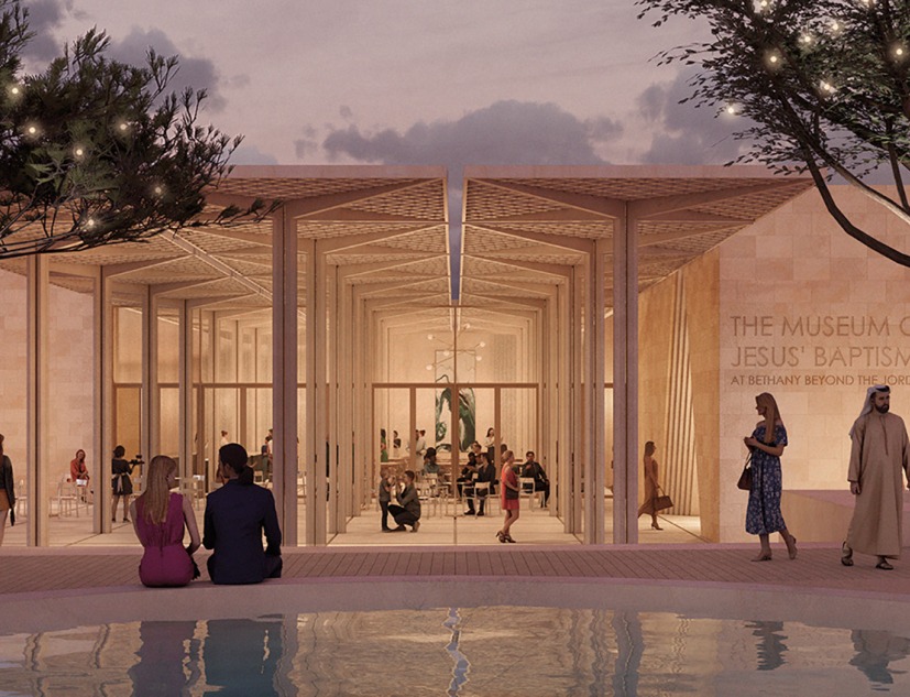 Museo del Bautismo de Jesús por Niall McLaughlin Architects. Visualización cortesía de Niall McLaughlin Architects  