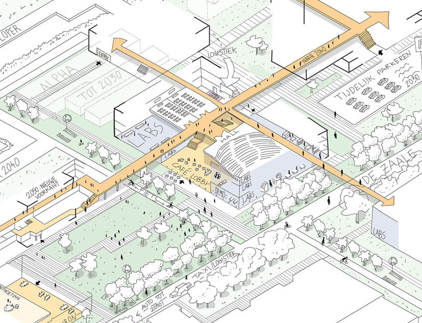 Area 19 at Eindhoven University of Technology by Kaan architecten + De Zwarte Hond. Rendering by De Zwarte Hond