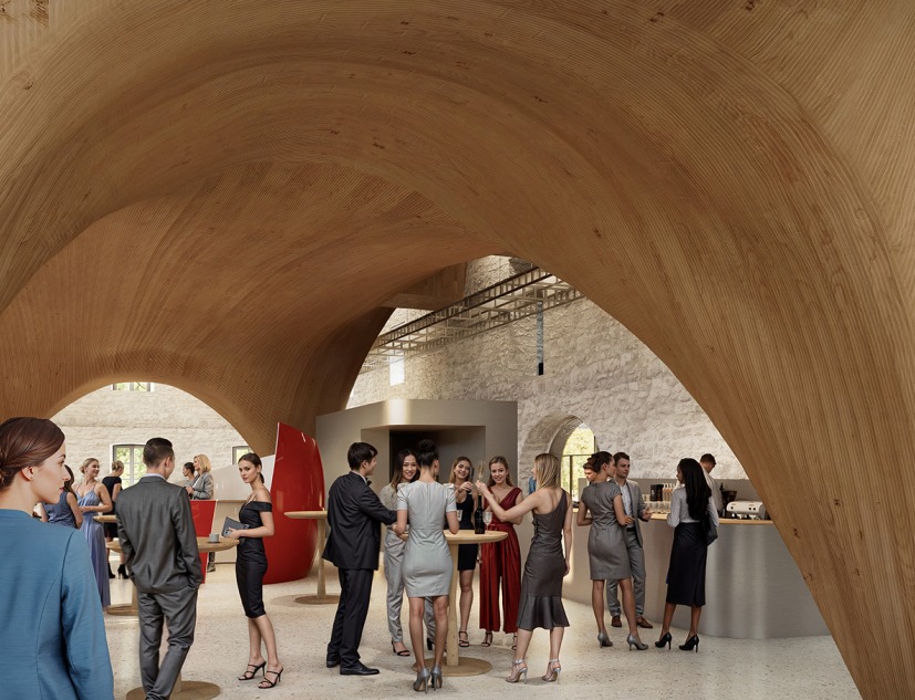 Rendering. Altdorf Concert Hall por Shigeru Ban Architects