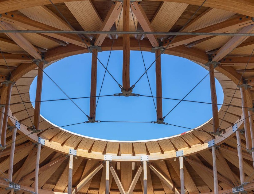 Muscowpetung Powwow Arbour by Oxbow Architecture and Richard Kroeker. Photograph by Lindsay Reid
