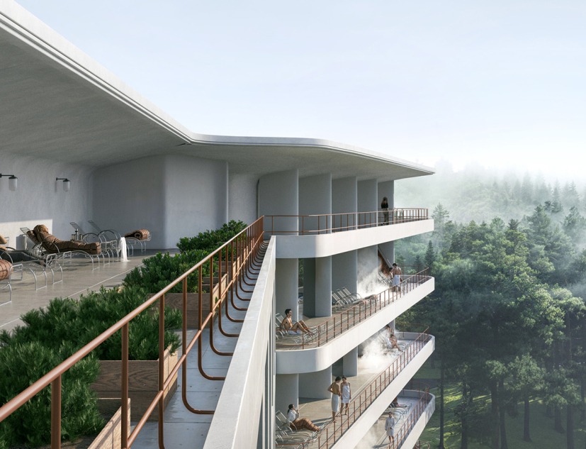 Plan maestro para el Sanatorio Paimio por Snøhetta. Visualización por Proloog/Snøhetta