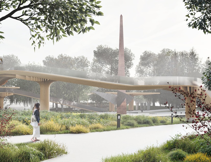 Rendering. Glory and Freedom Park by Aranchii Architects