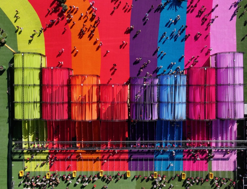 Macondo Park for Shakira’s Madrid Residency by BIG. Photograph by Adrià Goulà